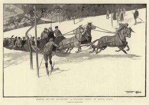 Winter in de Engadine, een sleeppartij in Davos Platz